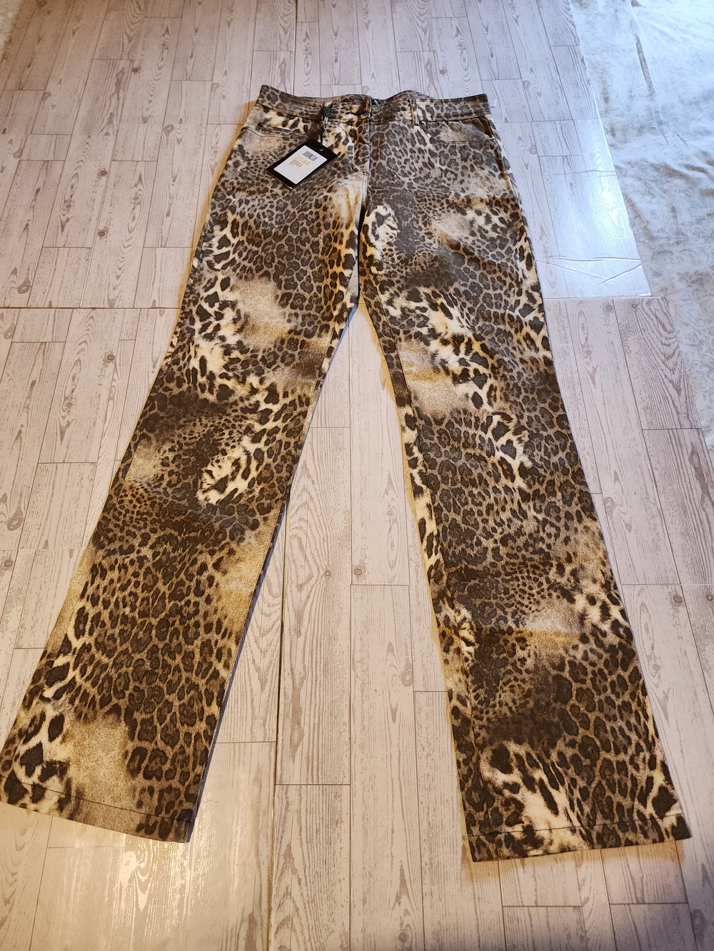 Paul Brial Leopard Print Designer Pants NWT Women's Size 3 Straight Leg $199 MSR